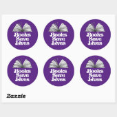 Boeken redden levens ronde sticker (Vel)