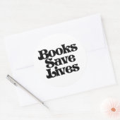 Boeken redden levens ronde sticker (Envelop)