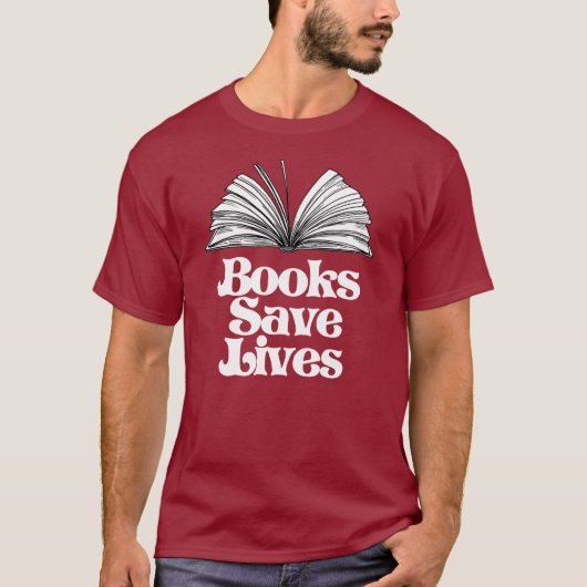 Boeken redden levens t-shirt (Voorkant)