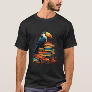 Boeken Toucan Bird Book Piles Lees Boekenworm Read T-shirt