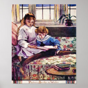 Boeken van afbeeldingen in de winterkunst poster
