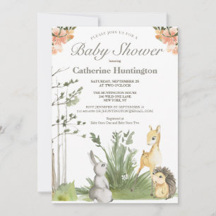 Boeken van Baby showers van zoete Woodland-dieren  Kaart