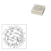 Boeken van Botanische Bird Elegant Script Library Rubberstempel (Gestempeld)
