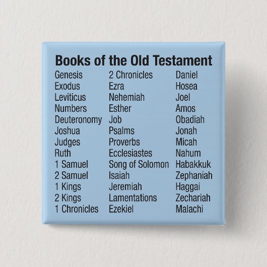 Boeken van de Oude Testament Vierkante Button 5,1 Cm (Voorkant)