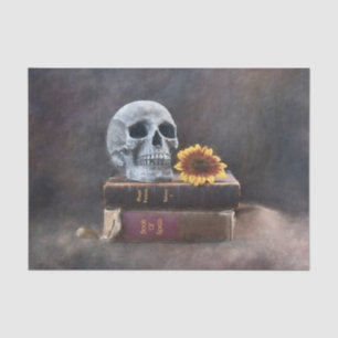 boeken van de schedel Geel Zonnebloem Gothic Tissuepapier