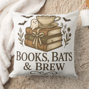 Boeken Vleermuizen & Brouwsel Spook Halloween Vint Kussen