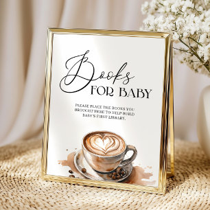 Boeken voor baby, baby is aan het brouwen koffie b poster