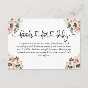 Boeken voor Baby Baby shower Bloemen Waterverf Her Informatiekaartje