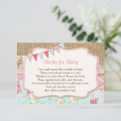 Boeken voor baby, bloemenjute boek aanvraag insert kaart (Staand voorkant)