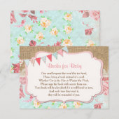 Boeken voor baby, bloemenjute boek aanvraag insert kaart (Voorkant / Achterkant)