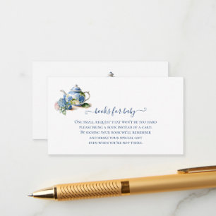 Boeken voor Baby Blue Hydrangea Tea Party Informatiekaartje