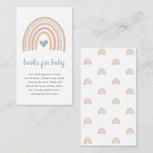 Boeken voor Baby Boho Rainbow Cute Boy Baby shower Informatiekaartje