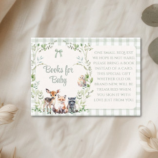 Boeken voor baby bosdieren Cute Baby Shower Informatiekaartje