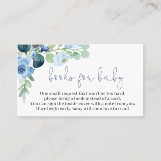 Boeken voor baby boy informatiekaartje (Voorkant)