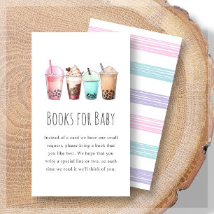 Boeken voor Baby   Bubble Tea Boba Baby shower Informatiekaartje