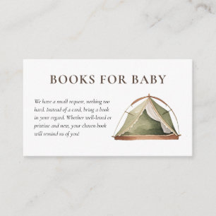 Boeken voor Baby Camping Forest Baby shower Informatiekaartje