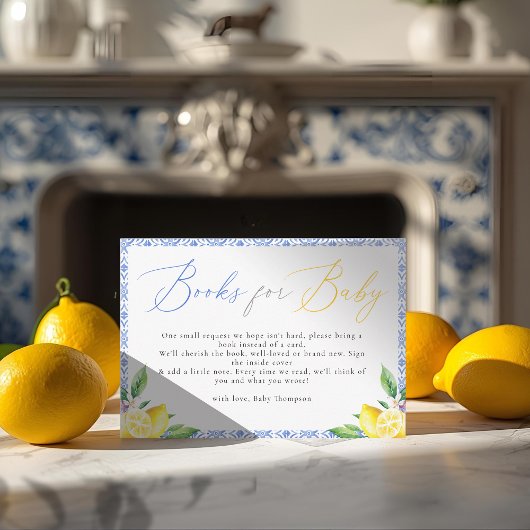 Boeken voor Baby Ciao Bambino Lemon Baby shower Informatiekaartje