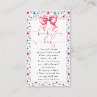 Boeken voor Baby Coquette Bow Floral Request Kaart