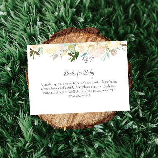 Boeken voor Baby Elegant White Rose Informatiekaartje