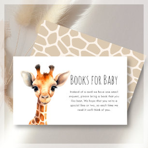 Boeken voor Baby Giraffe Baby shower Informatiekaartje