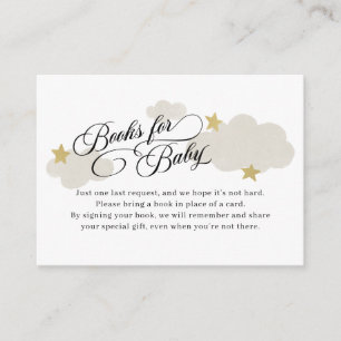 Boeken voor Baby Gold Stars Shower Enclosure Card Informatiekaartje