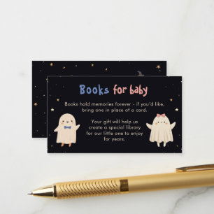 Boeken voor Baby Halloween Ghosts Gender Reveal Informatiekaartje