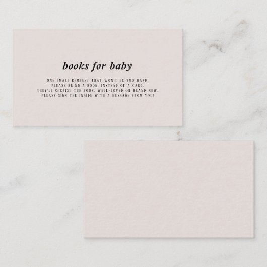 Boeken voor Baby Insert Kaart (Voorkant / Achterkant)