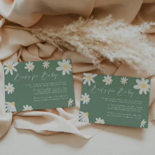 Boeken voor Baby Kaart Daisy Sage Green Notitiekaartje