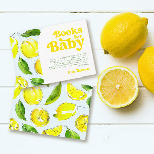 Boeken voor Baby Lemon Retro Baby shower Informatiekaartje