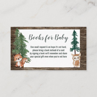 Boeken voor baby/Luier Raffle Woodland Animals Visitekaartje