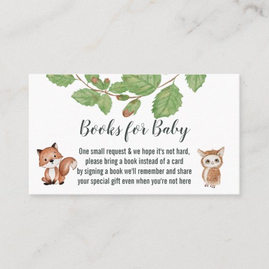 Boeken voor baby-/luierspoeldieren visitekaartje (Voorkant)