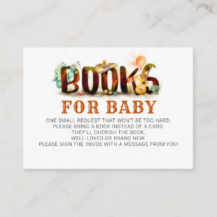Boeken voor Baby Mexican Style Baby shower Informatiekaartje