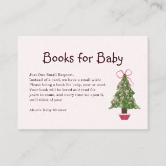 Boeken voor Baby Mooie Kerstboom Baby Shower Informatiekaartje