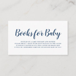 Boeken voor Baby Navy Blue Polka Dot Baby shower Informatiekaartje