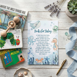 Boeken voor baby onder de zee baby shower informatiekaartje