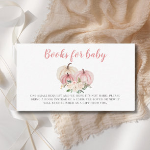 Boeken voor Baby Pink Little Pumpkin Baby shower Informatiekaartje