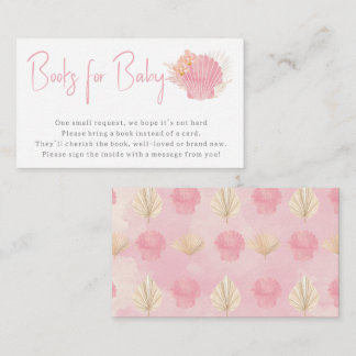 Boeken voor baby Pink Ocean Boho Girl Baby shower Informatiekaartje