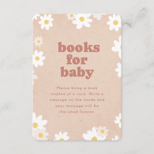 Boeken voor Baby Retro Madeliefjes Baby Shower Informatiekaartje