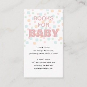Boeken voor Baby roze Baby shower Informatiekaartje