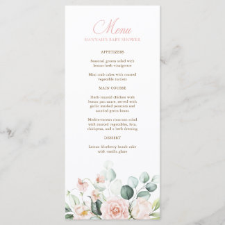 Boeken voor Baby Roze Bloemen Baby Shower Menu