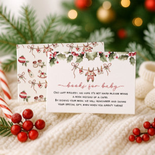 Boeken voor Baby Santa Baby shower Informatiekaartje