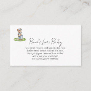 Boeken voor Baby Schattige Blauwe Beer Golft Informatiekaartje