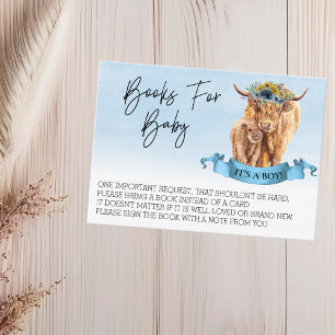 Boeken voor Baby shower Highland Koe Boy Calf Visitekaartje