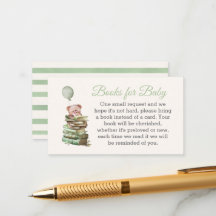 Boeken voor Baby shower Insert Kaart – Beer