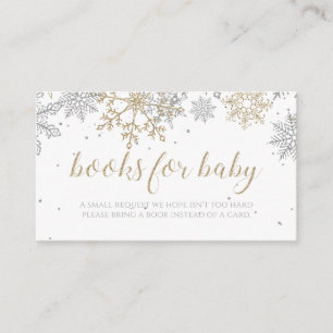 Boeken voor Baby Silver Gold Snowflake Informatiekaartje