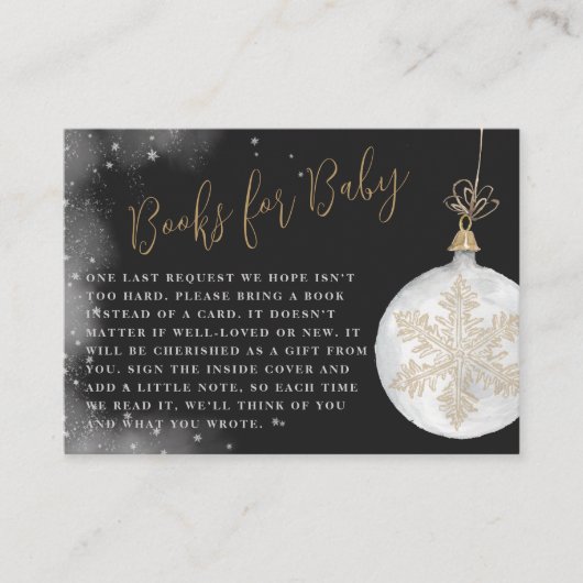Boeken voor Baby sneeuwvlokken WinterBaby shower Informatiekaartje (Voorkant)