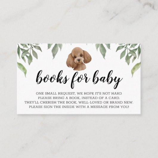 Boeken voor Baby Speelgoed Poodle Waterverf Boho G Informatiekaartje (Voorkant)