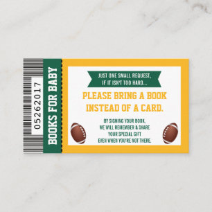 Boeken voor Baby, sport, Football Baby shower Informatiekaartje