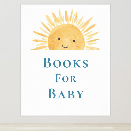 Boeken voor Baby Sun-Theme Baby shower Sign Poster