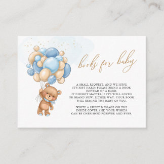 Boeken voor Baby Teddy Bear Blue Balloons Enclosur Informatiekaartje